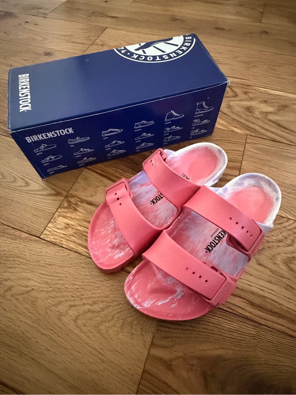 NWT Birkenstock Arizona EVA Watermelon Multicolor Sandals 37